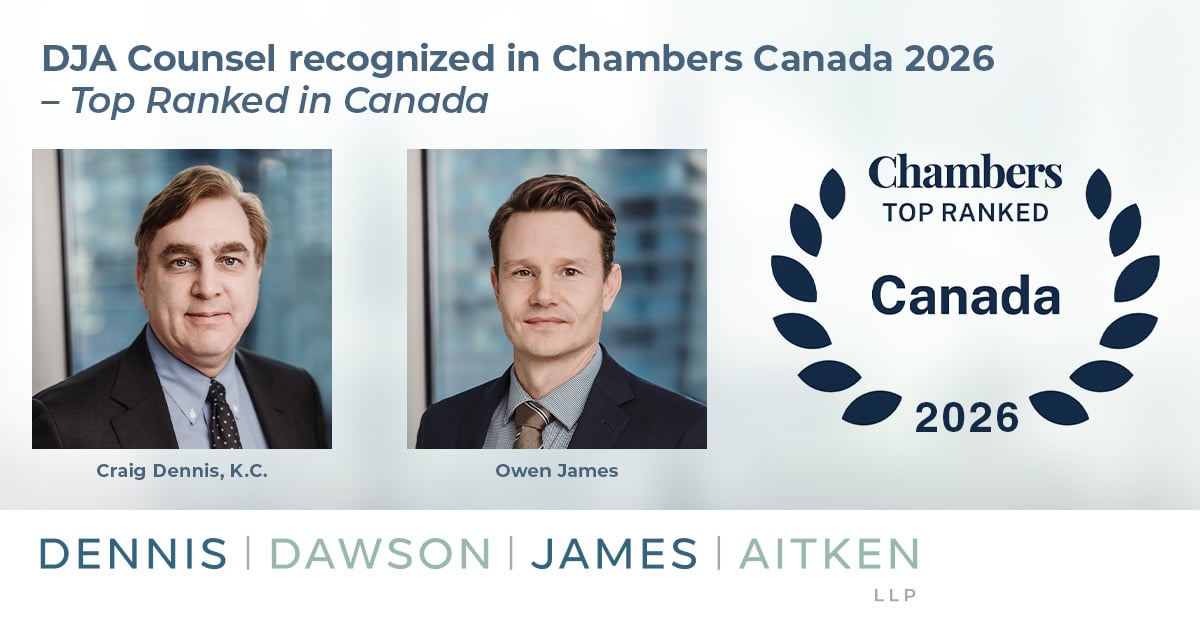 Craig Dennis, KC and Owen James ranked in Chamber Canada Guide 2026.