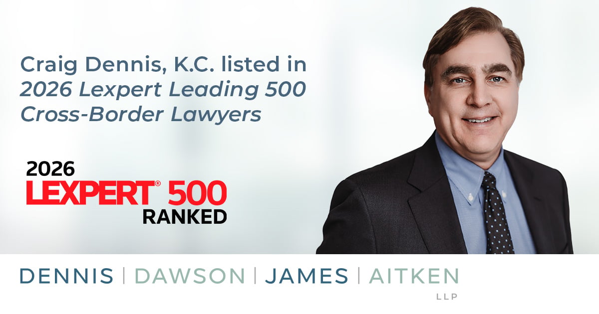 Craig Dennis, K.C. listed in Lexpert's Legal 500: Guide to Doing Business in Canada.